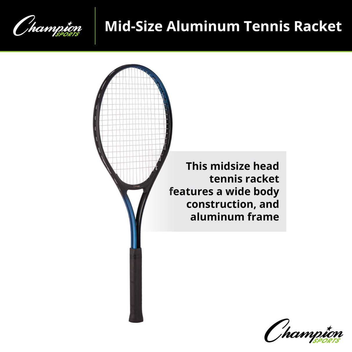Champion Sports ALUMINUM TENNIS RACKET JUNIOR SIZE 24" L
