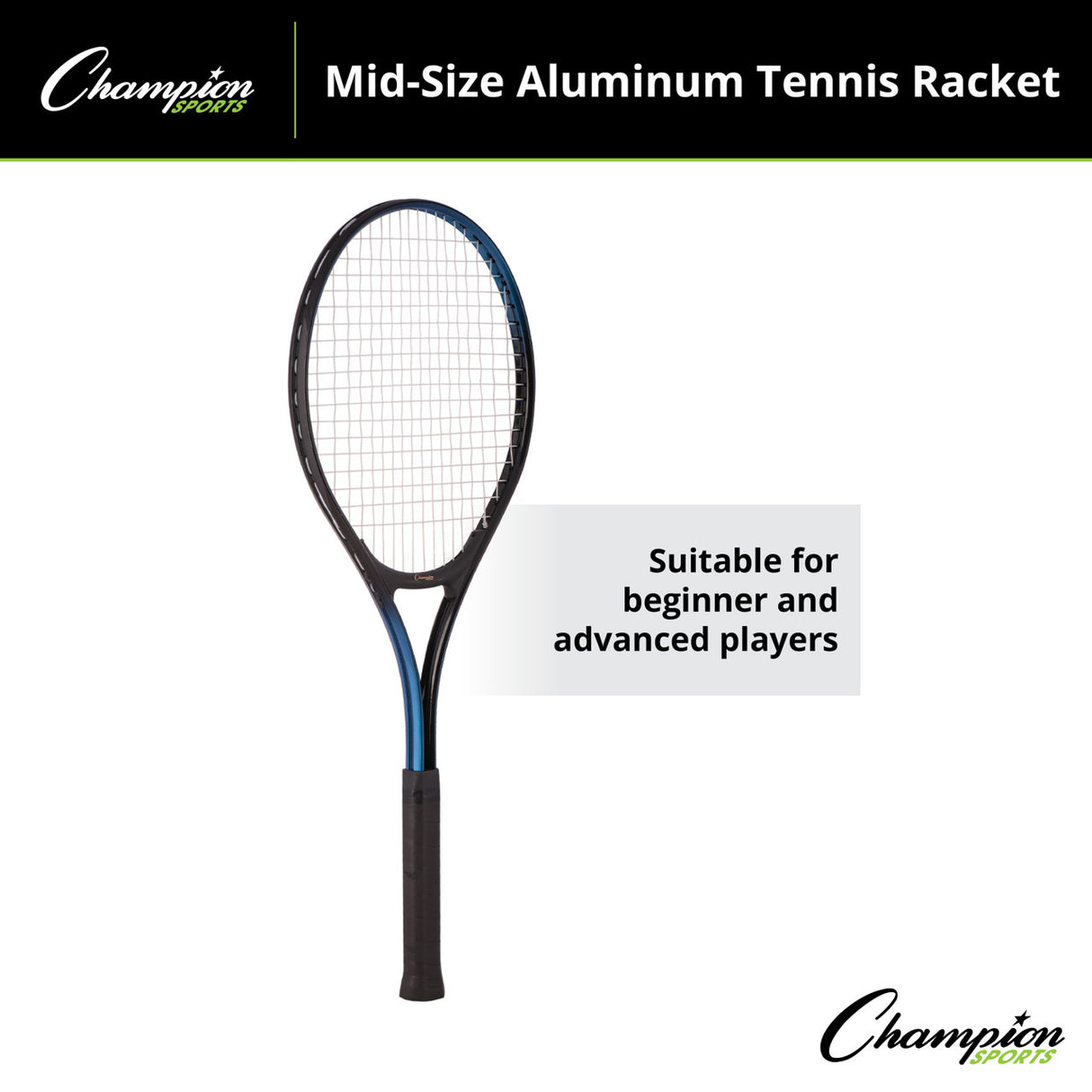Champion Sports ALUMINUM TENNIS RACKET JUNIOR SIZE 24" L