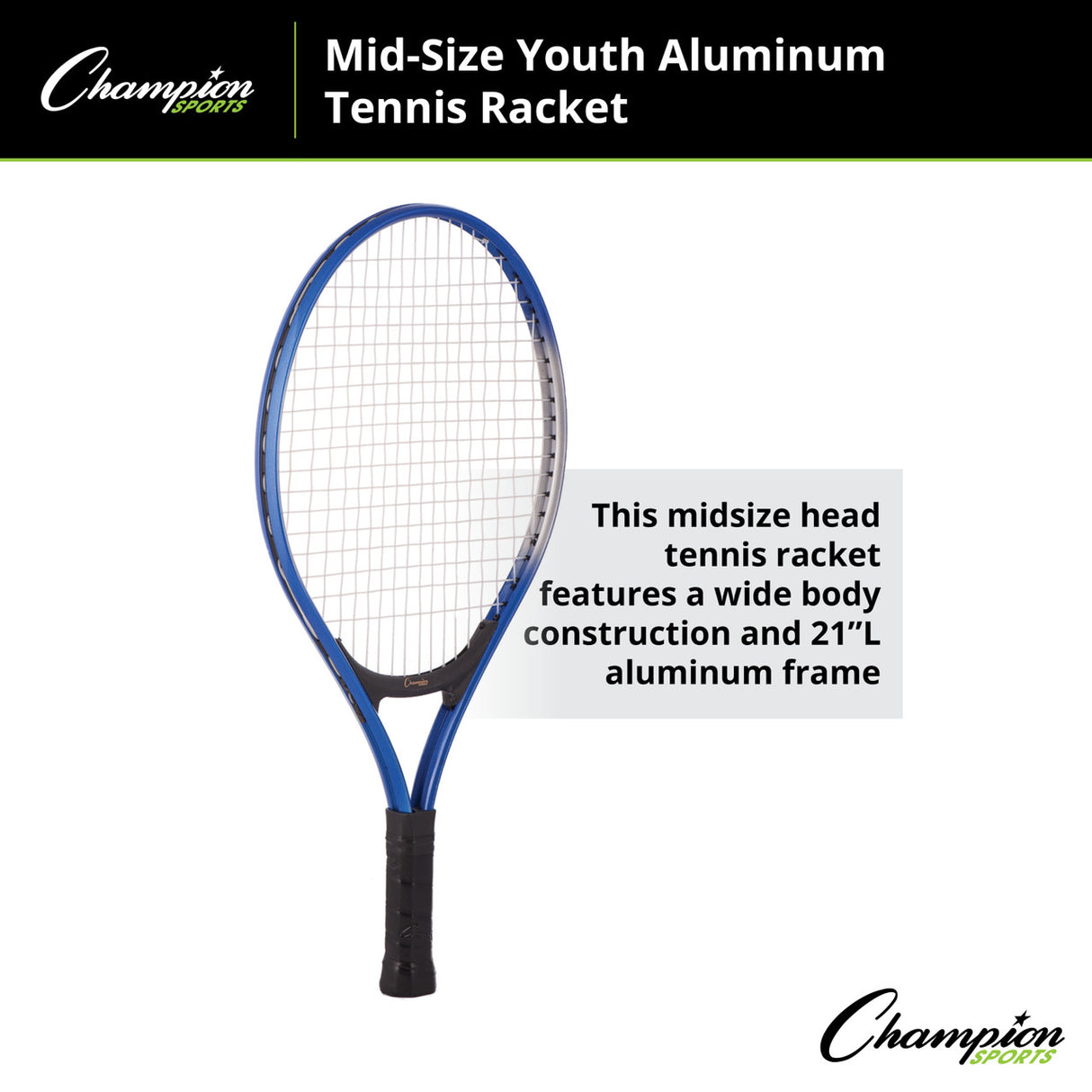 Champion Sports ALUMINUM TENNIS RACKET JUNIOR SIZE 24" L