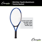 Champion Sports ALUMINUM TENNIS RACKET JUNIOR SIZE 24" L