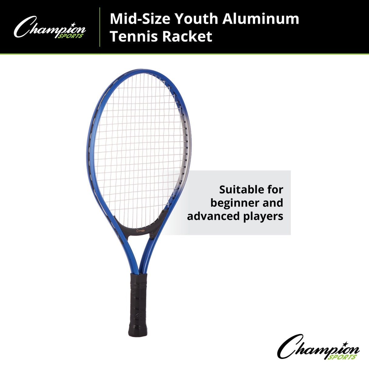 Champion Sports ALUMINUM TENNIS RACKET JUNIOR SIZE 24" L