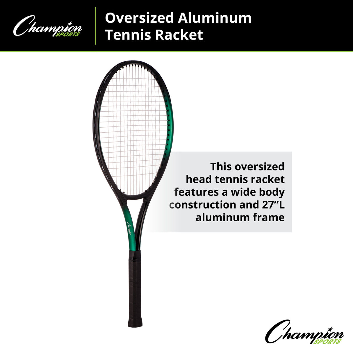 Champion Sports ALUMINUM TENNIS RACKET JUNIOR SIZE 24" L