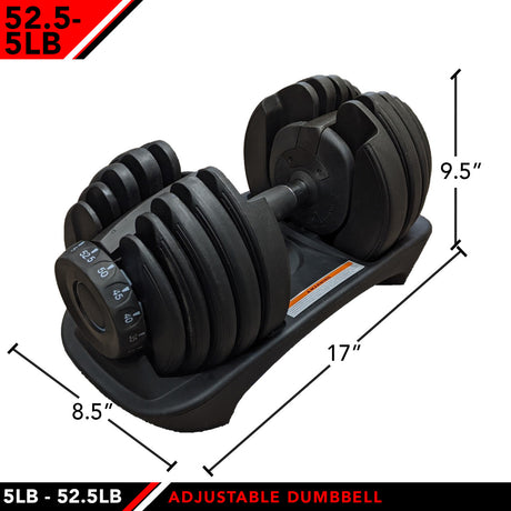 JFIT ADJUSTABLE DUMBBELL SET, 6.6-55 LB