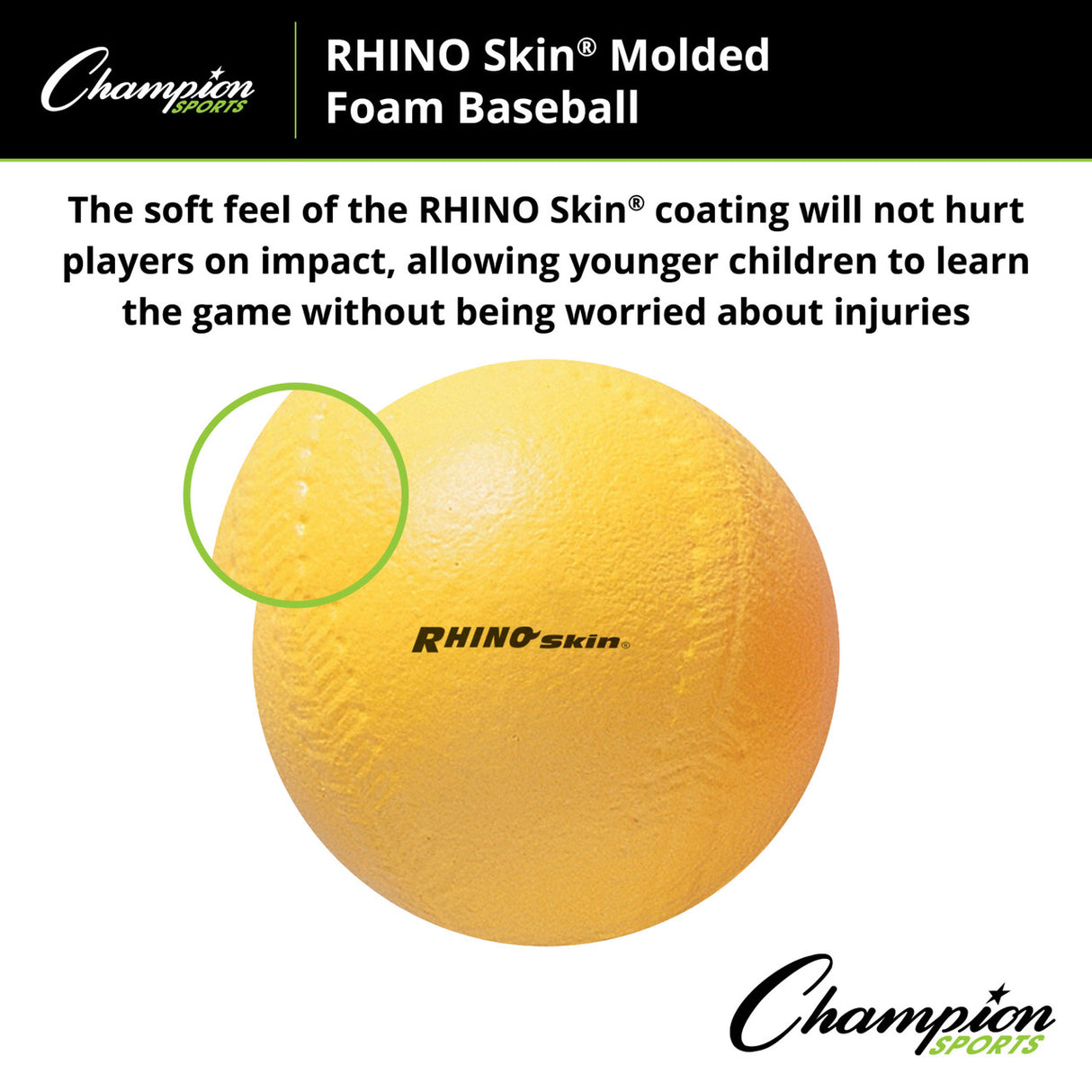 RHINO Skin RHINO SKIN MOLDED FOAM BALL 9" D BASEBALL