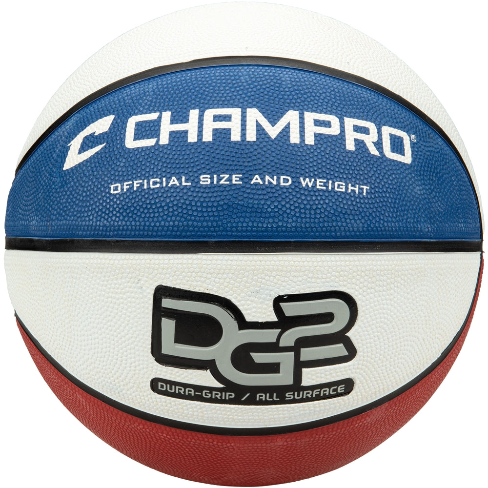 Champro Dura-Grip 230 Rubber Basketball | Champro BB50 Champro SCARLETWHITEROYAL REGULATION