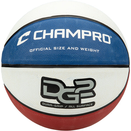 Champro Dura-Grip 230 Rubber Basketball | Champro BB50 Champro SCARLETWHITEROYAL REGULATION