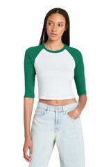 Joe's USA Premium Women's Micro Rib 3/4 Raglan Baby Tee