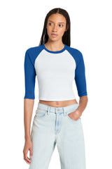 Joe's USA Premium Women's Micro Rib 3/4 Raglan Baby Tee
