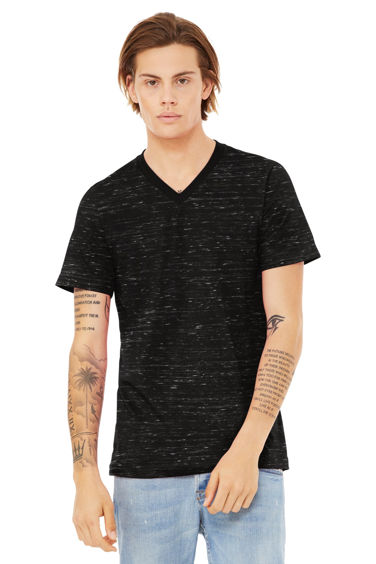 BELLA+CANVAS ®  Unisex Textured Jersey V-Neck Tee BC3655 - Bella + Canvas BC3655