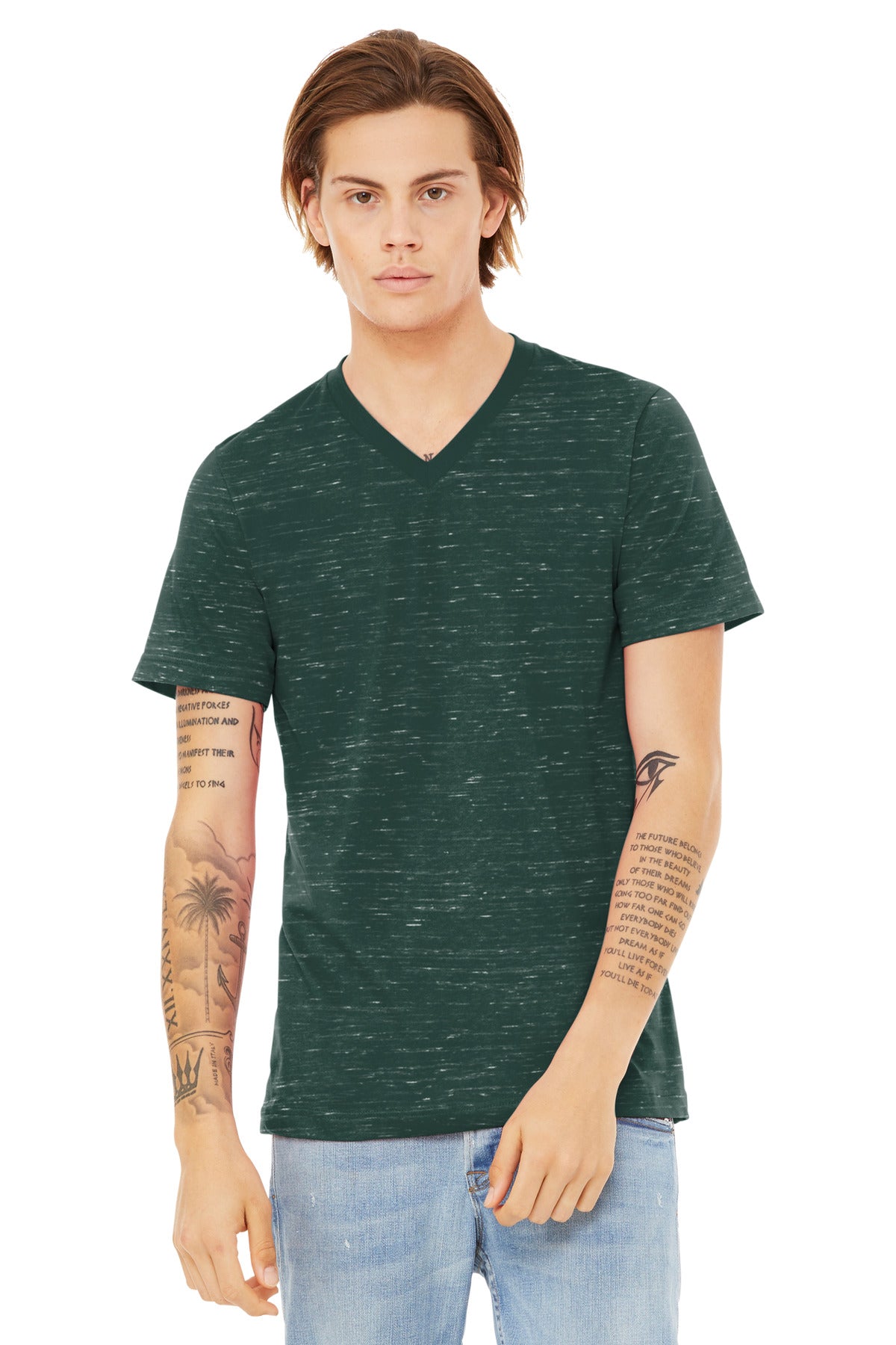 BELLA+CANVAS ®  Unisex Textured Jersey V-Neck Tee BC3655 - Bella + Canvas BC3655
