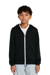 Joe's USA Premium Youth Sponge Fleece Full-Zip Hooded Sweatshirt