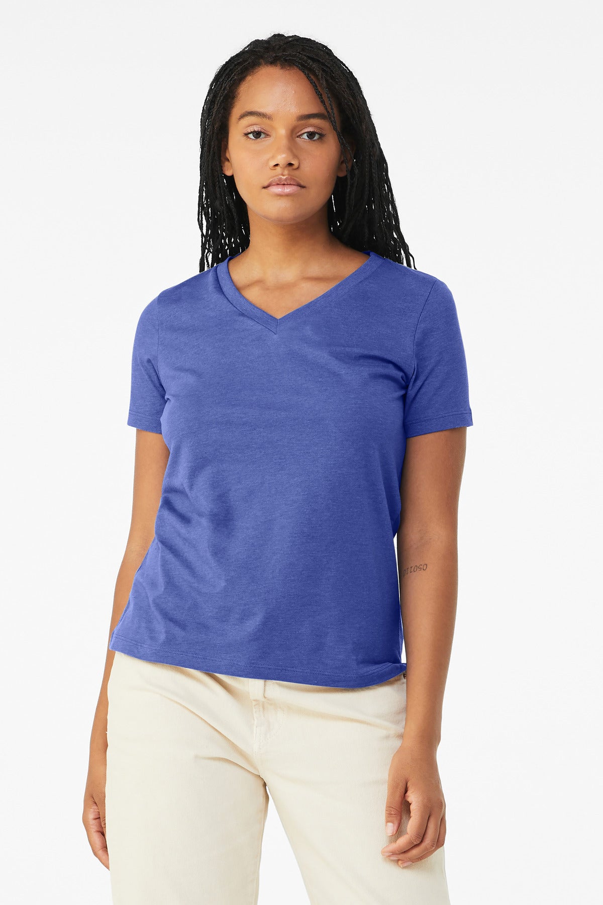 BELLA+CANVAS ®  Women's Relaxed Heather CVC V-Neck Tee BC6405CVC - Bella + Canvas BC6405CVC