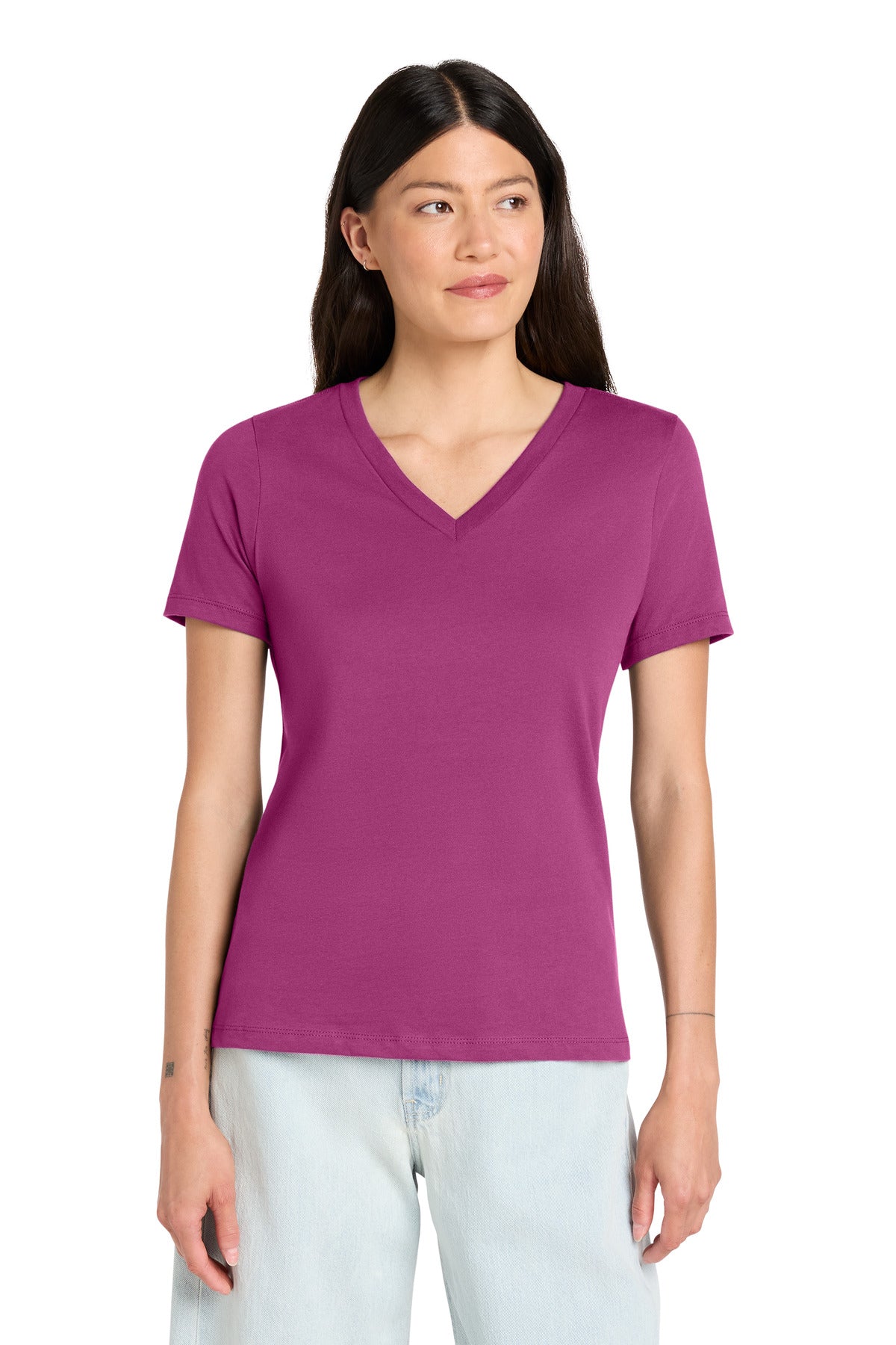 Joe's USA Premium Women's Relaxed Jersey Short Sleeve V-Neck Tee