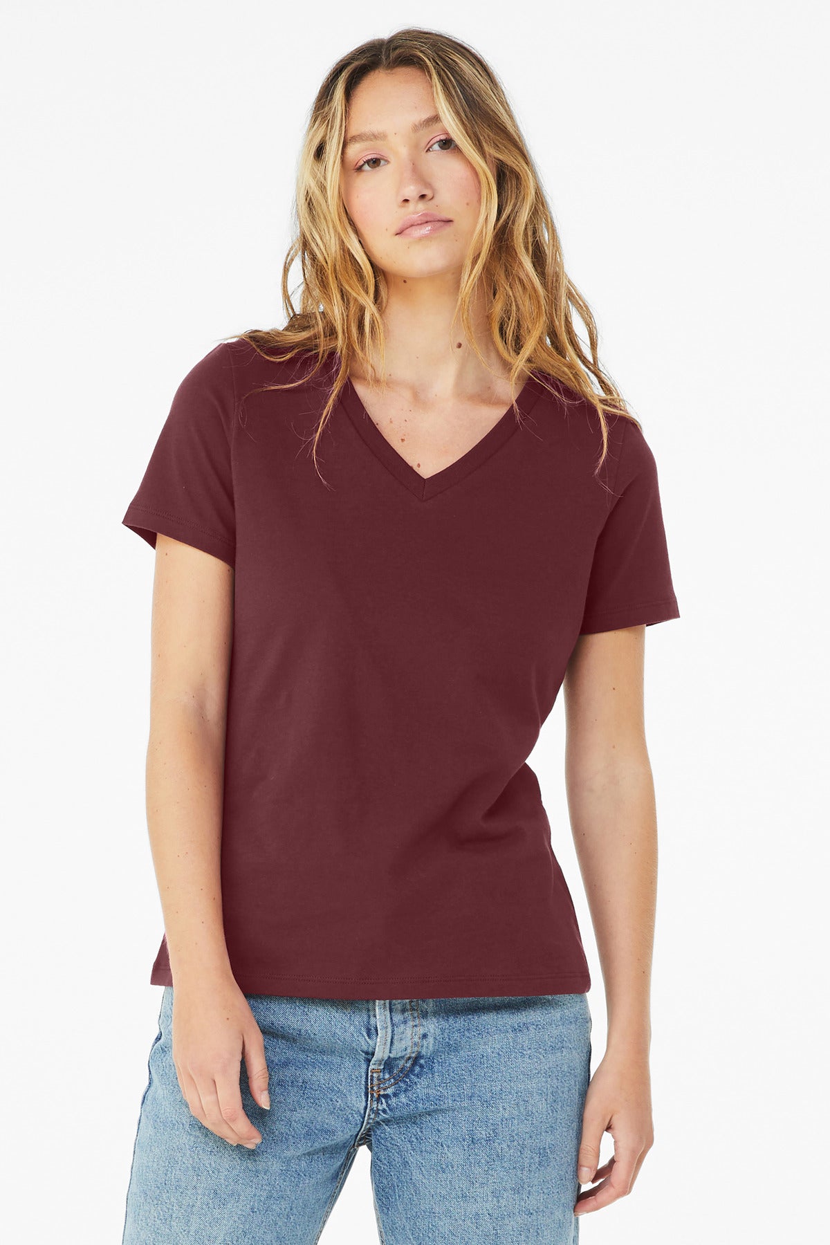 BELLA+CANVAS  ®  Women's Relaxed Jersey Short Sleeve V-Neck Tee. BC6405 - Bella + Canvas BC6405