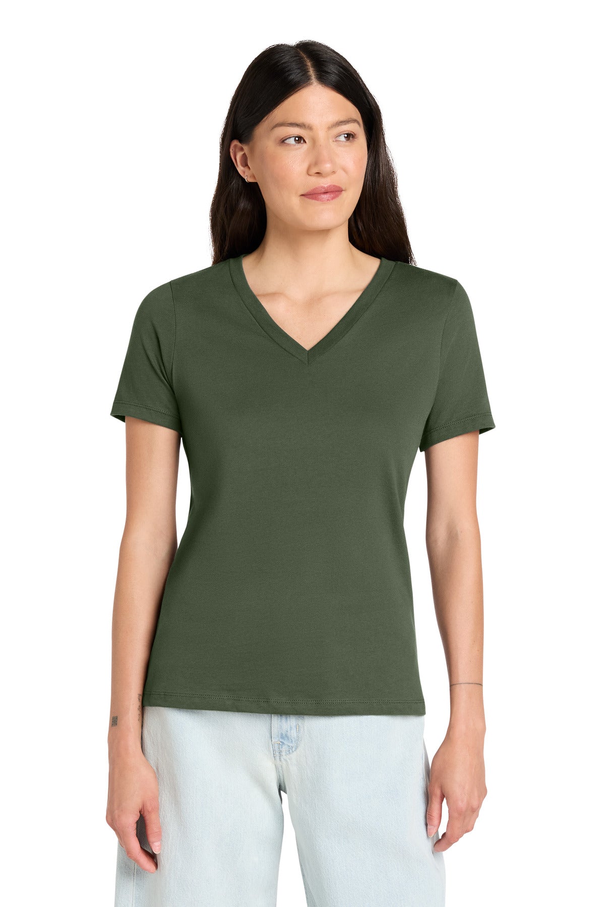 Joe's USA Premium Women's Relaxed Jersey Short Sleeve V-Neck Tee