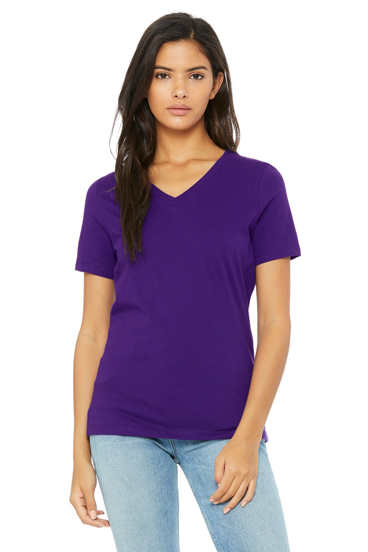 BELLA+CANVAS  ®  Women's Relaxed Jersey Short Sleeve V-Neck Tee. BC6405 - Bella + Canvas BC6405