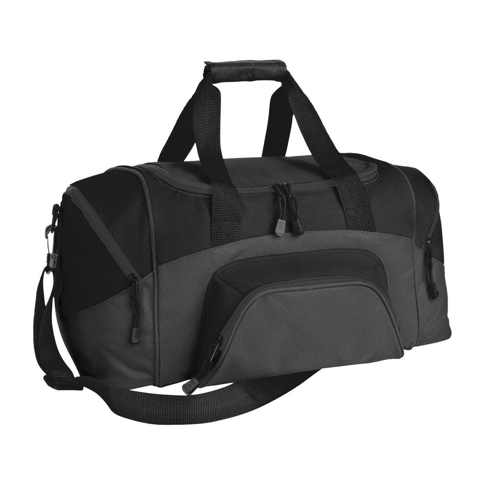 Port Authority ® - Small Colorblock Sport Duffel. BG990S - Port Authority BG990S Bags Port Authority Black/ Dark Charcoal OSFA