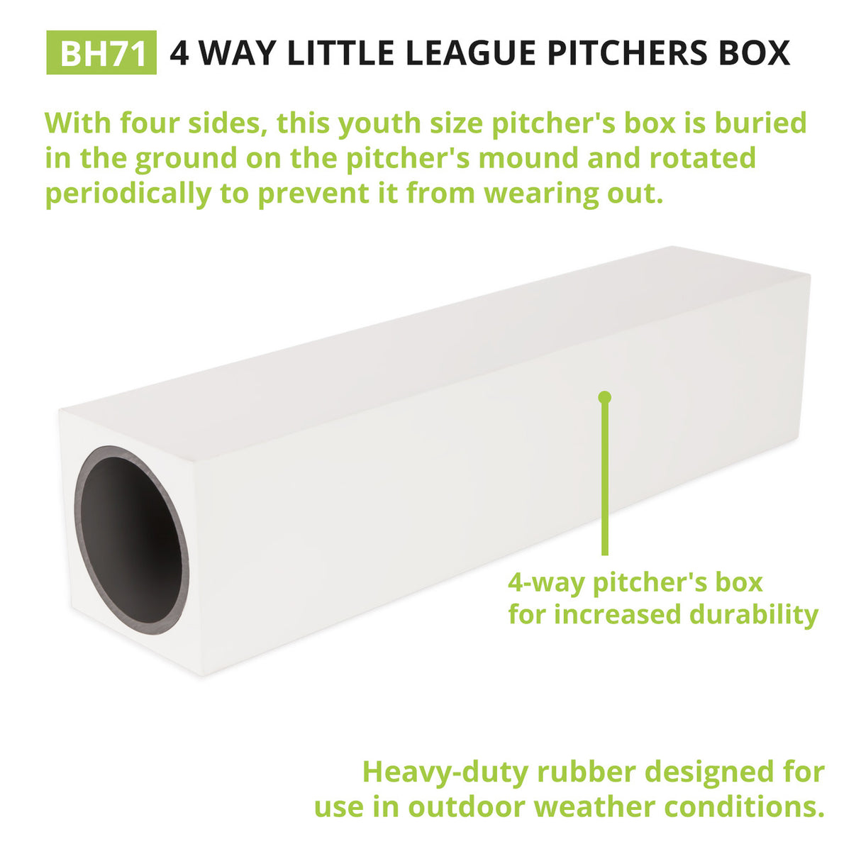 Champion Sports 4-WAY PITCHER'S BOX YOUTH, 18" X 4" X 4"