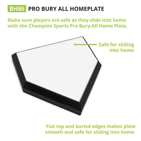 Champion Sports PRO BURY ALL HOME PLATE WITH WAFFLE BOTTOM