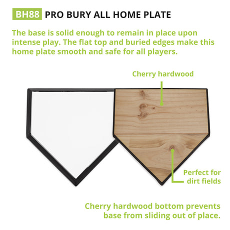 Champion Sports PRO BURY ALL HOME PLATE WITH PINE BOTTOM