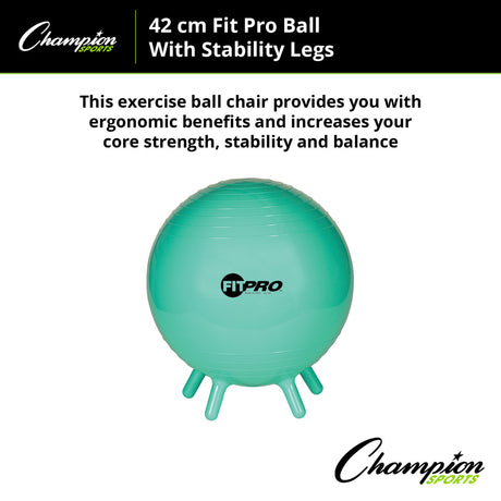 Champion Sports BL65 Fitpro Ball with Stability Legs 65 Cm