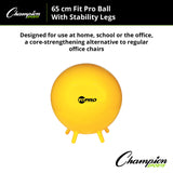 Champion Sports FITPRO BALL WITH STABILITY LEGS 65 CM