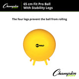 Champion Sports FITPRO BALL WITH STABILITY LEGS 65 CM