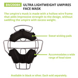 ULTRA LIGHTWEIGHT UMPIRE FACE MASK WITH DRYTEK BLACK