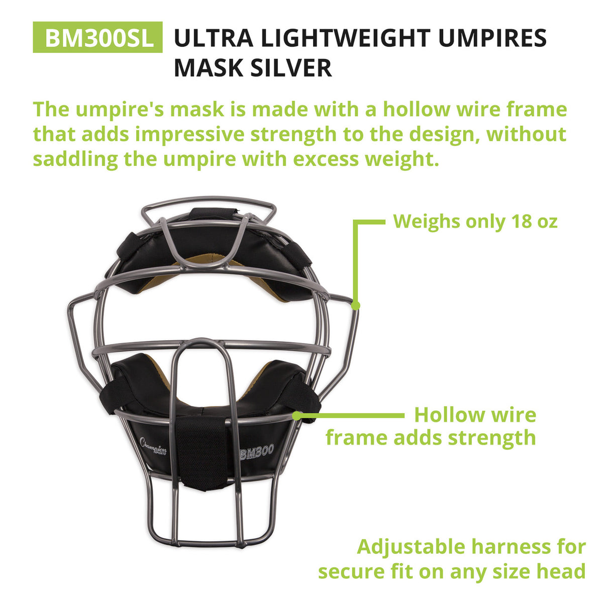 ULTRA LIGHTWEIGHT UMPIRE FACE MASK WITH EVERCLEAN BLACK