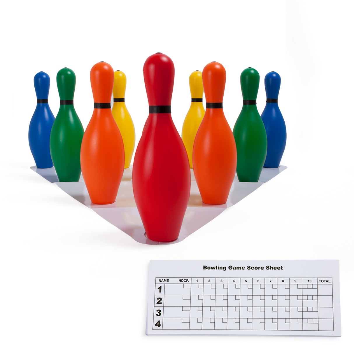 MULTICOLOR PLASTIC BOWLING PIN SET