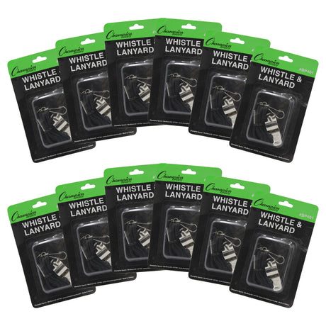 Champion Sports BP401 Metal Whistle and Lanyard Set