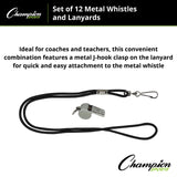 Champion Sports METAL WHISTLE AND LANYARD SET
