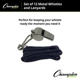 Champion Sports METAL WHISTLE AND LANYARD SET