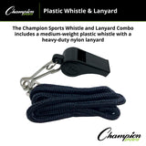 Champion Sports PLASTIC WHISTLE AND LANYARD