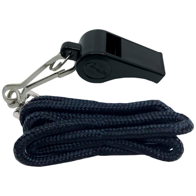 PLASTIC WHISTLE AND LANYARD