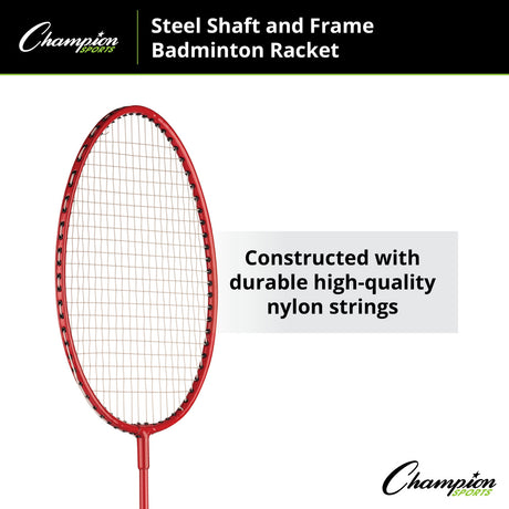 Champion Sports BR15 All Steel Shaft and Frame Badminton Racket