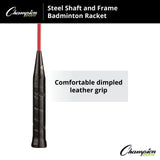 Champion Sports ALL STEEL SHAFT AND FRAME BADMINTON RACKET