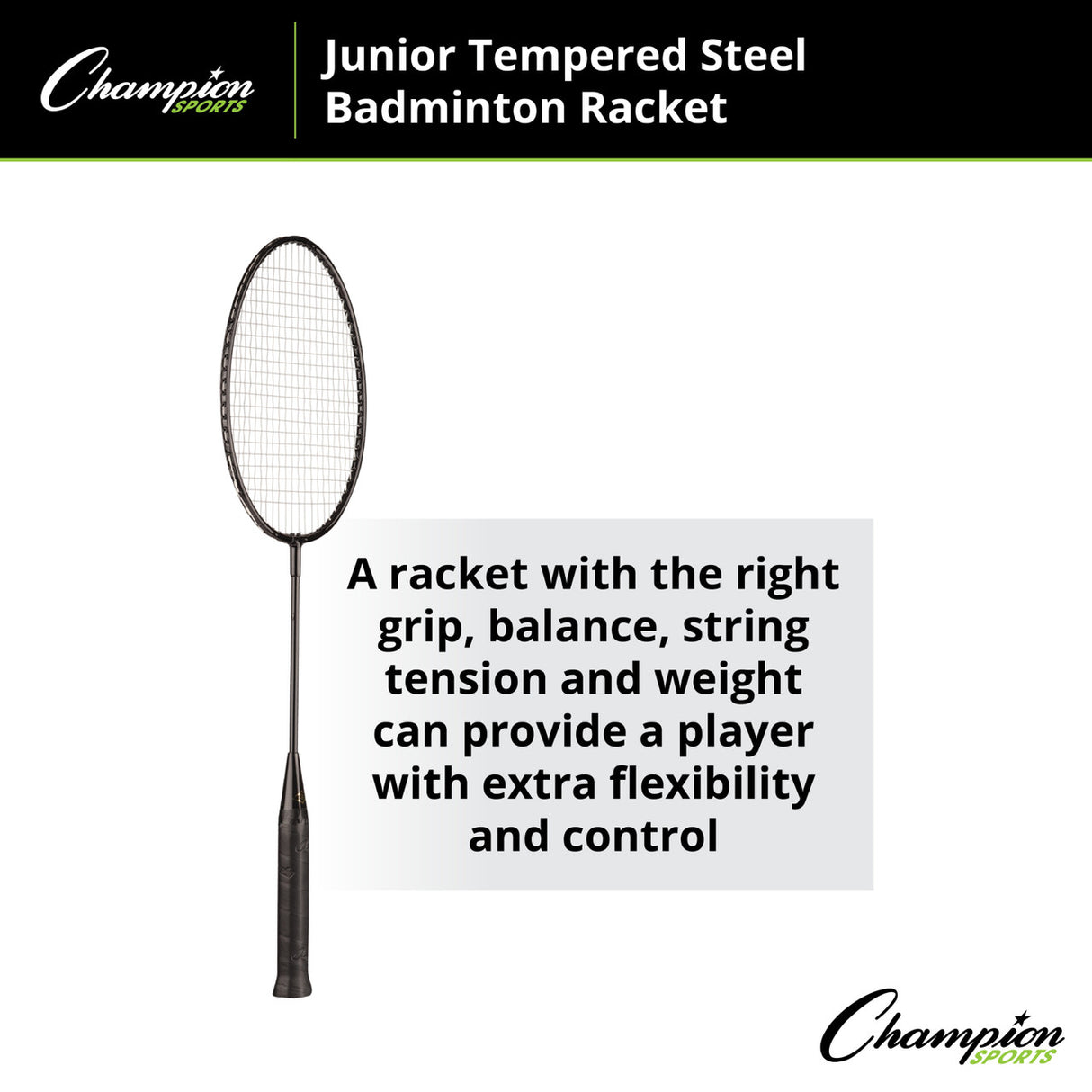 Champion Sports BEGINNER TEMPERED STEEL BADMINTON RACKET