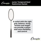 Champion Sports BEGINNER TEMPERED STEEL BADMINTON RACKET