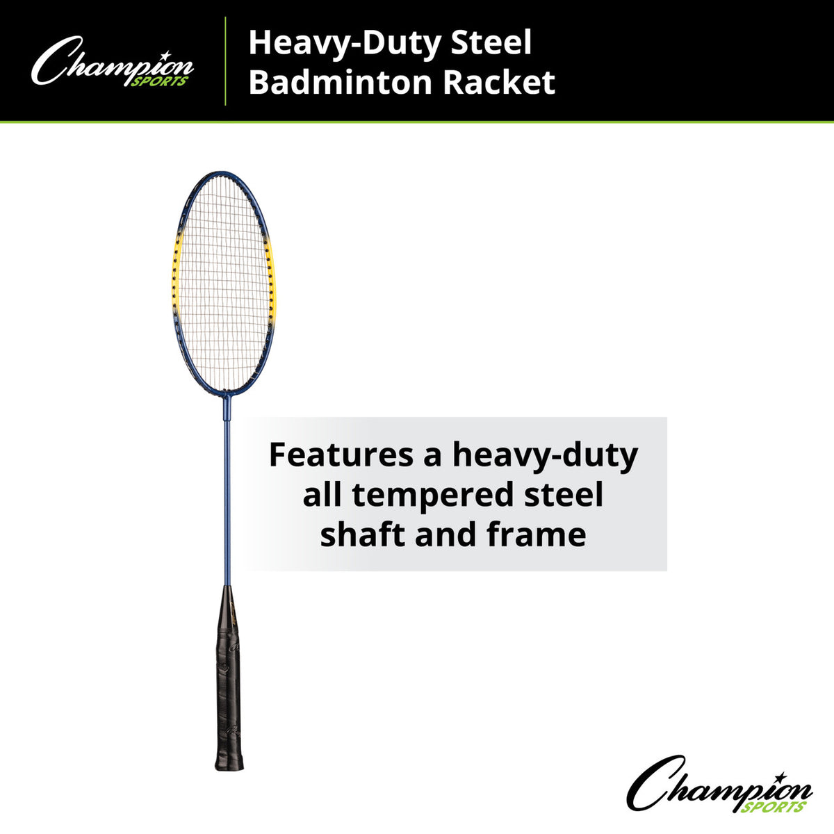 Streel Racket Champion Sports BR40 Heavy-Duty Steel Badminton Racket – Joe's USA