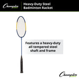 Champion Sports HEAVY-DUTY STEEL BADMINTON RACKET