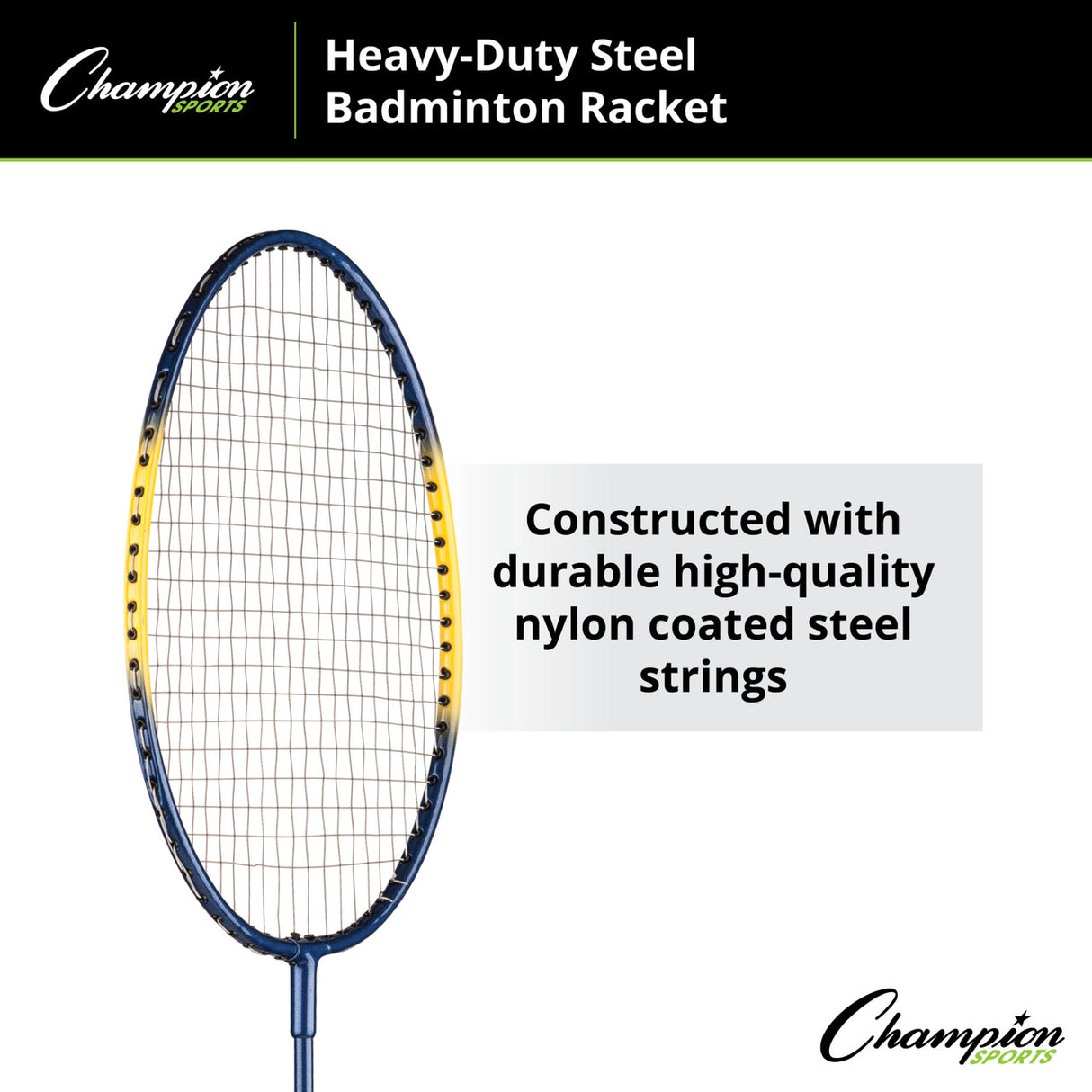 Champion Sports HEAVY-DUTY STEEL BADMINTON RACKET