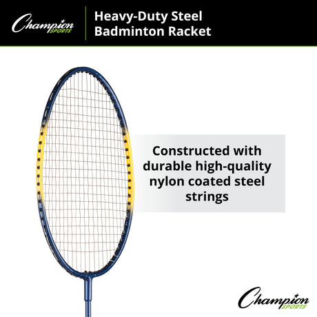 Champion Sports BR40 Heavy-Duty Steel Badminton Racket
