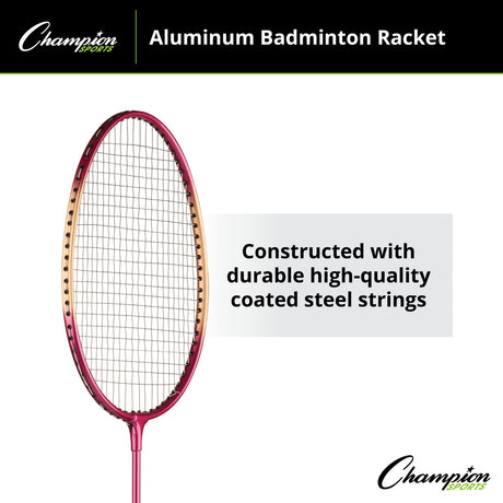 Champion Sports ALUMINUM BADMINTON RACKET WITH COATED STEEL STRINGS