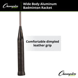 CHAMPION SPORTS WIDE BODY ALUMINUM BADMINTON RACKET WITH BRAIDED NYLON STRINGS