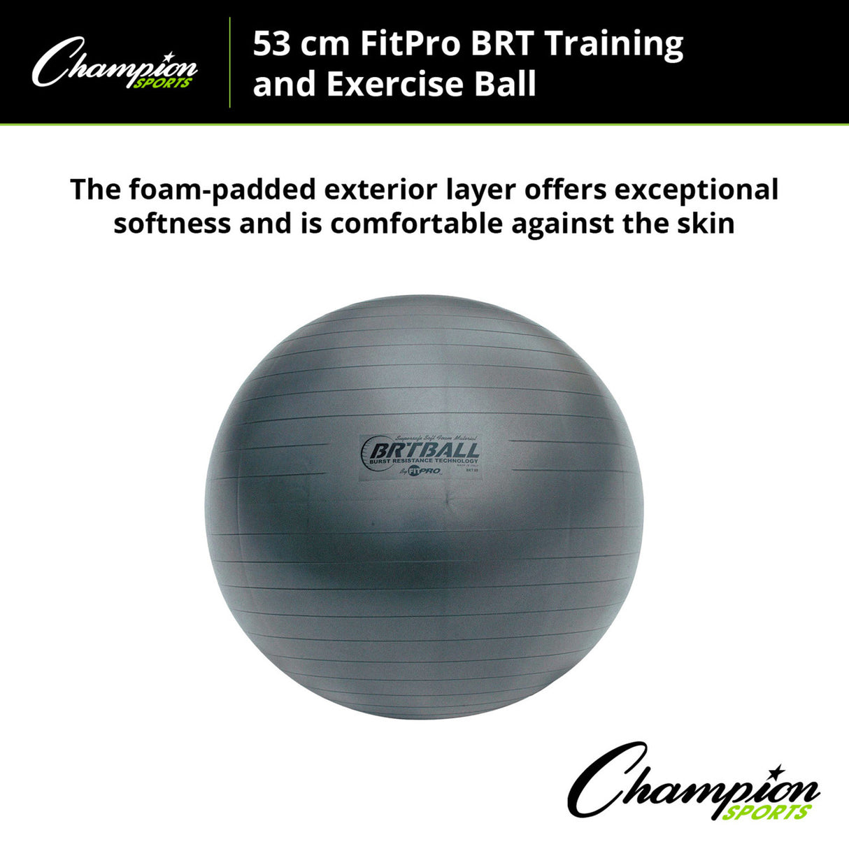 Champion Sports FITPRO BRT TRAINING & EXERCISE BALL 53 CM