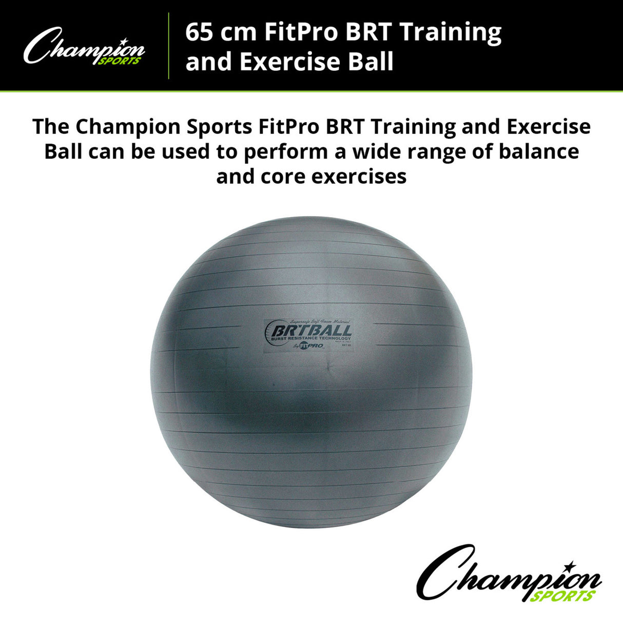 Champion Sports FITPRO BRT TRAINING & EXERCISE BALL 53 CM