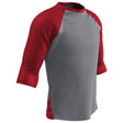 Champro EXTRA INNINGS 3/4 Sleeve Baseball Shirt | Champro BS25 Champro GREYBLACKSLEEVE S