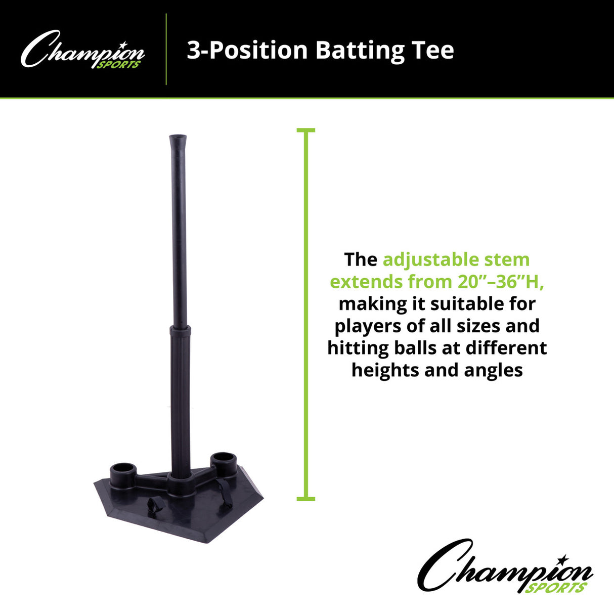 Champion Sports 3-POSITIONS BATTING TEE