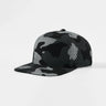 Joe's USA Hat Flat Bill 7 Panel Perforated Snapback Golf Hat - Black Camo